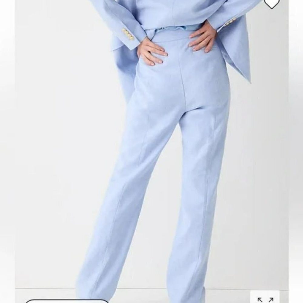 NWT - J. Crew Willa full-length flare pant in stretch linen blend - Picture 3 of 4